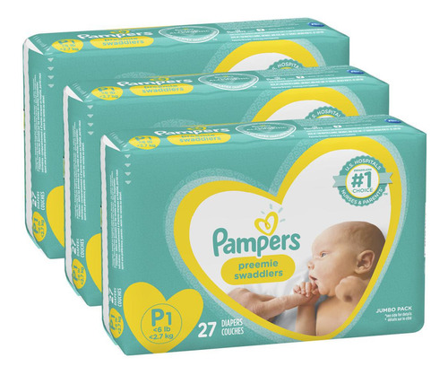 Fraldas Pampers Premiee Swadlers Prematuro P - 3 Unidades