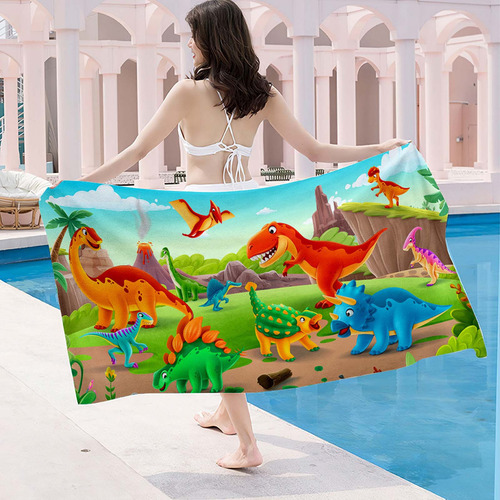 Toalla De Playa De Secado Con Estampado En Color De Dinosaur