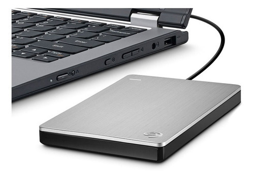 Disco duro externo Seagate Plus Slim de 2 TB USB 2.0 y 3.0, color plateado