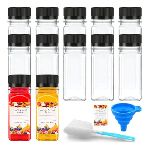 Botellas Plásticas Transparentes De 2 Oz Con Tapas - Set De 