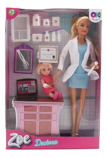 Oki Zoe Set Doctora Muñeca Articulada 30cm Con Accesorios