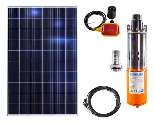 Kit Bomba Sumergible Panel Solar Cable Flotante Hasta 20 Mts