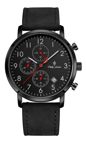 Relógio Phillip London Masculino Ref: Pl80309612m Pr N Black