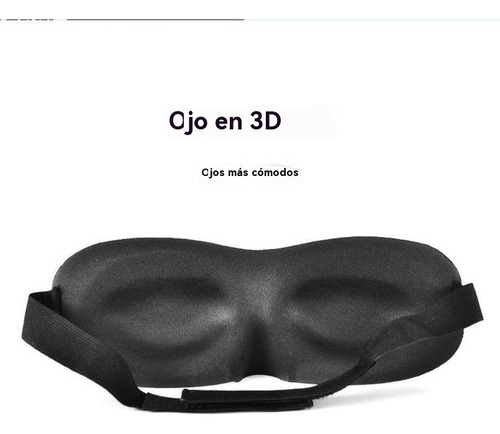 Antifaz Para Dormir 3d Negro Ajustable 1