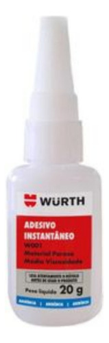 Wurth Adesivo Instantâneo W001 Para Materais Porosos -