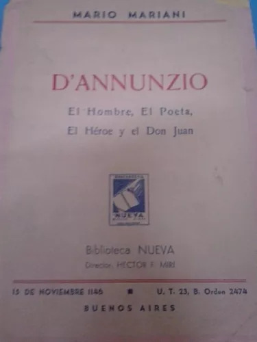 D`annunzio - El Hombre, El Poeta, El Heroe Y El Don Juan