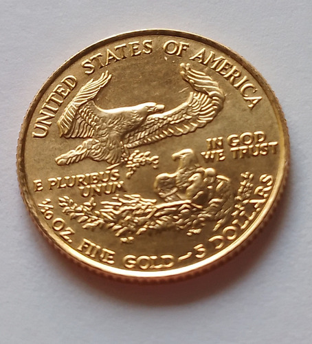 Moneda Oro Liberty Águila 1/10 Onza N° Romanos 1990
