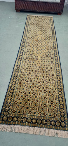 Antigo Tapete Persa Passadeira Tabriz - 2.92 X 0.70 - Irã 2.92 M 70 Cm Desenhos Pequenos Bege (Usado)