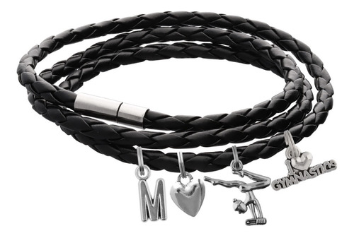 Pulsera Gimnasia Gimnasta Dije Corazón Letra Moda Estilo 3