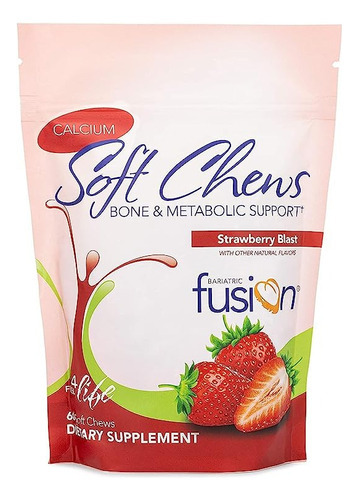 Bariatric Fusion Strawberry Calcium 60 Caps Chews Sabor Strawberry Blast