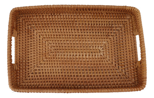 Para Cesta Para Servir Con Asas, Rectangular De Ratán,