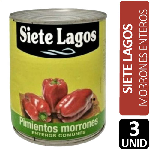 Imagen 1 de 8 de Morrones Enteros Siete Lagos Pimientos Pack X3 - Origen Peru
