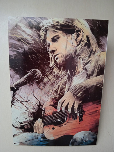 Imagem 1 de 2 de Kurt Cobain - Nirvana - 28cm X 20 Cm - Mdf - Fita Dupla Face