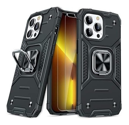 Funda Compatible Con iPhone 13 Pro Max Anticaidas Negro