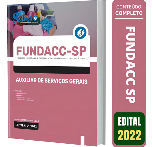 Apostila Auxiliar De Serviços Gerais Concurso Fundacc Sp