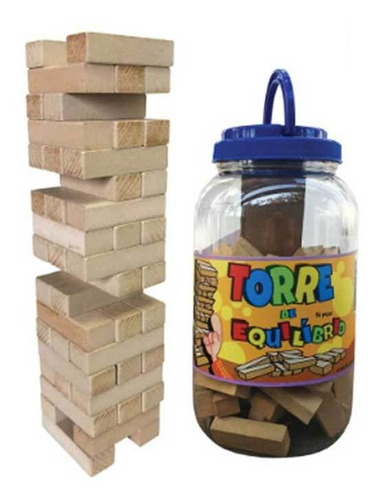 Torre De Equilíbrio 56 Peças Madeira Mdf Estilo Jenga Junges