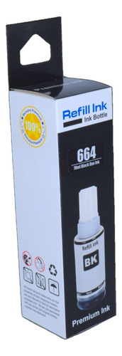 Tinta Negra T664 T664120 664 Alternativa Refill Ink 70ml 