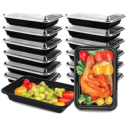 Mástoes 15 Pack 16 Oz Meal Prep Container Plastic Wz5ve