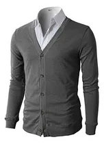 Comprar H2h Chaquetas De Punto Slim Casual Vneck Basico Boton De Man