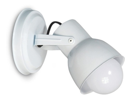 Lampara Pared Aplique 1 Luz Base Redonda Blanco E27 1x23w L