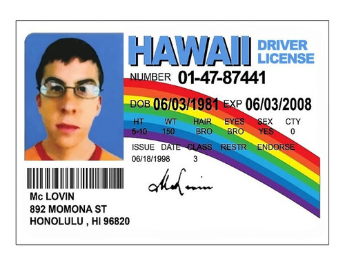 Sticker Diseño Mclovin Tarjeta Bip / Debito