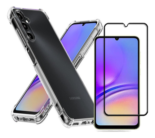 Capa Anti Impacto Para Samsung Galaxy A05s 6.7 + Pelicula 3d Cor Transparente Airbag