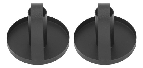 2 Porta-velas De Metal Com Alça Curva Estilo Retrô