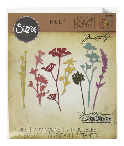 Sizzix 661190 Wildflowers Thinlits - Juego De Troqueles De T