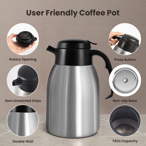 Cafetera Comercial De 12 Tazas Con Jarra Térmica 2 2 Litros