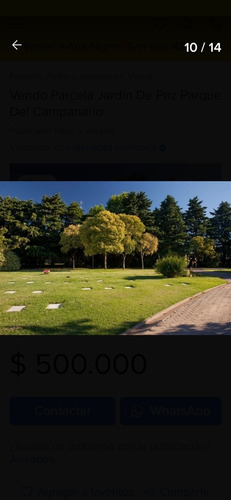 Imagen 3 de 7 de Vendo Parcela Jardín De Paz Parque Del Campanario