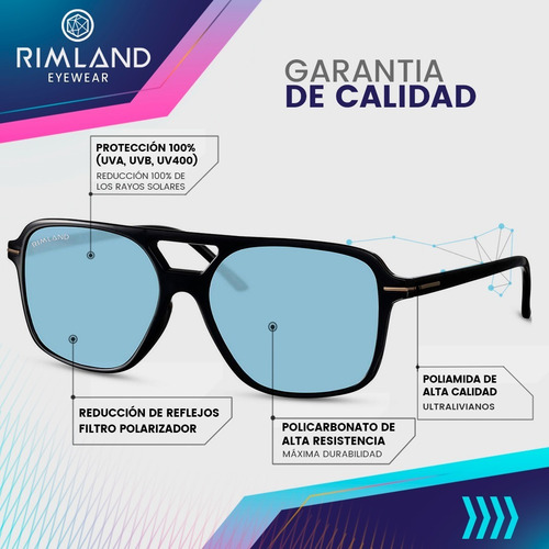 Imagen 7 de 9 de Gafas De Sol Lentes De Sol Rimland Arizona Azul
