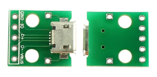 Módulo Conector Micro Usb Fêmea Dip Protoboard Fonte Arduino