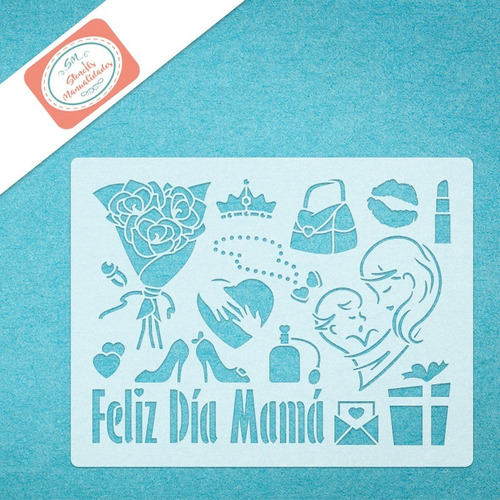 Plantilla Manualidades E. Día De Las Madres 01 Carta Stencil