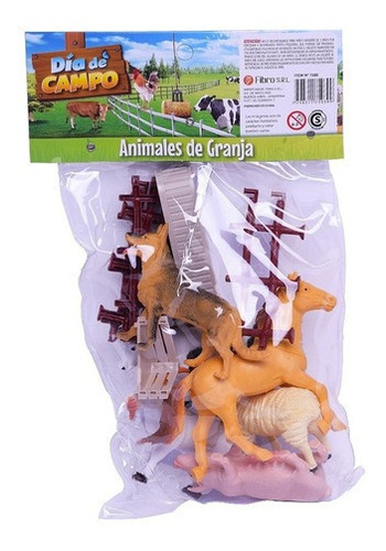 Imagen 6 de 10 de Animales Muñecos De Granja X 6 Con Accesorios El Duende Azul
