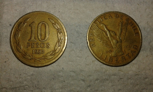 Moneda Chilena 10 Pesos Libertad 1982