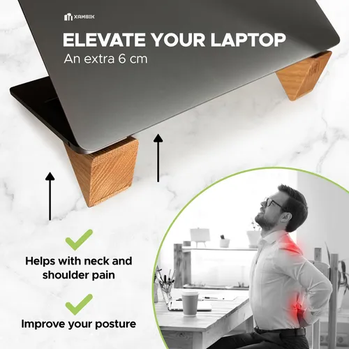 Soporte Elevador De Madera Para Computadora Portatil, Compat