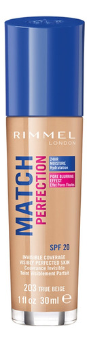 Base Liq Rimmel London Match Perfection 203 True Beige 30ml