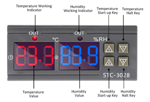 Controlador Digital De Temperatura E Umidade Stc-3028 Para C