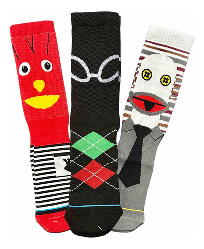 Calcetines 3/4 Adultos Dibujos Animados Super Heroes 3 Pares