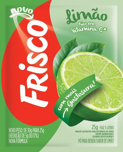 Suco Em Pó 15 Unidades De 25g Sabor Limão Frisco