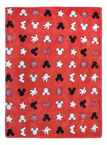 Cobertor Ligero Cunero Microfibra Ultrasuave Calientito Bebé Color Rojo Mickey