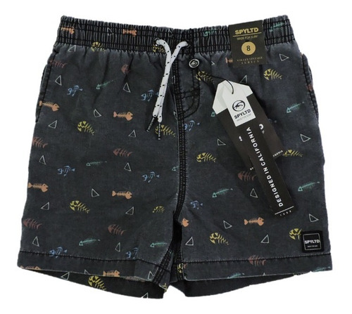 Malla Short De Baño Spy Limited Sole  Negro Juvenil