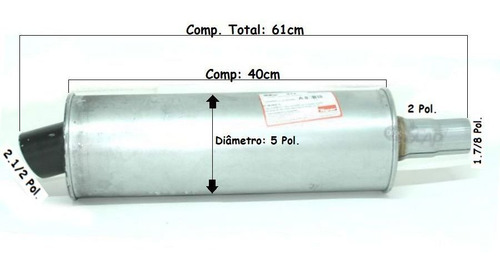 Imagem 1 de 3 de Abafador Esportivo Turbão 1 7/8 - 2 Pol Para Adaptação S37