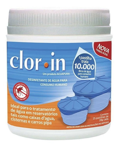 Clorin 10000 Caixa Com 25 Pastilhas