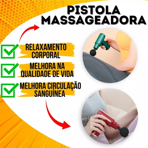 Massageador Pistola Elétrico Profissional Muscular - Cor Preto