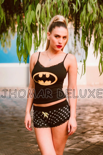 Pijama Mujer Sexy Cacheteros Bat Girl 100% Algodon