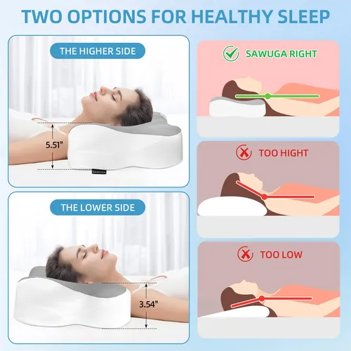 Sawuga Almohada Cervical De Espuma Viscoelástica Para Dolor
