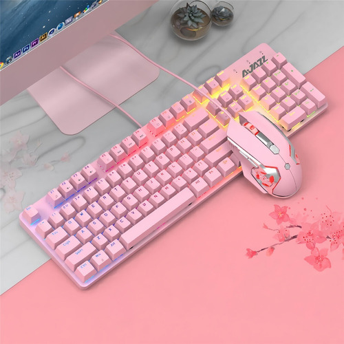 Imagen 6 de 8 de Combo Teclado Mecánico + Mouse - Ajazz Watcher Ii Pro Sakura