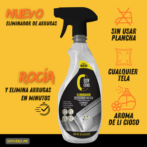 Eliminador De Arrugas Para Telas - Sin Plancha | Soy Cero