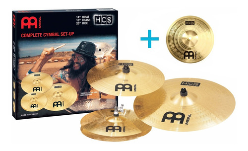 Set Platillos Meinl Hcs 14-16-20+10 Hi Hat Crash Ride Splash